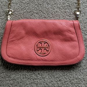 New! Tory Burch Amanda Crossbody Salmon Pink